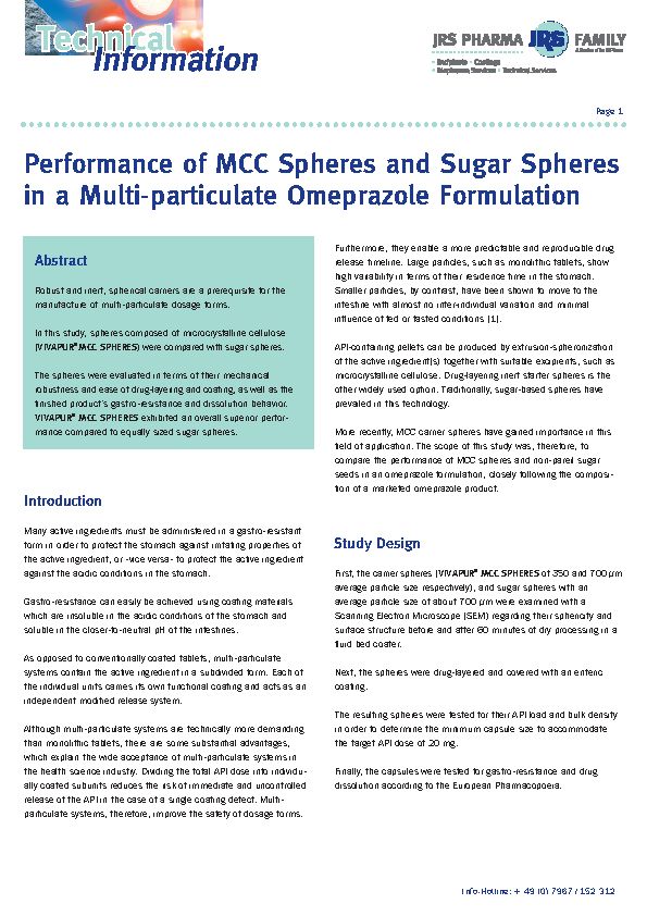 Performance of MCC